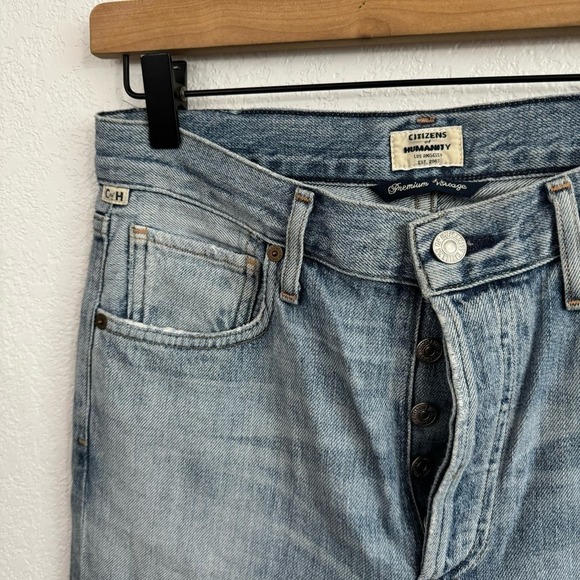 Citizens of Humanity Liya Premium Vintage High Rise Classic Crop Jeans Torn 26 - Picture 11 of 14